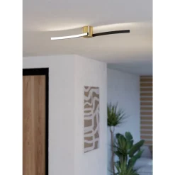 Eglo AIETA Plafondarmaturen staal, kunststof geelkoper-geborsteld, zwart H: 80 mm Online