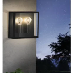 Eglo ALAMONTE 1 Wandlamp staal zwart / Glas helder H: 260 mm Best