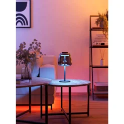 Eglo ALFERO-Z Tafellampen staal zwart / glas gestoomd chroom H: 345 mm | Ø 165 mm Hot