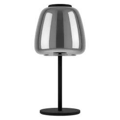 Eglo ALFERO-Z Tafellampen staal zwart / glas gestoomd chroom H: 345 mm | Ø 165 mm Hot