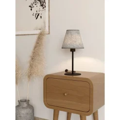 Eglo ALSAGER Tafellampen staal zwart / vilt grijs H: 395 mm | Ø 200 mm Sale