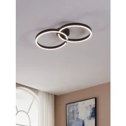 Eglo AMANDOLO Plafondarmaturen aluminium, staal zwart / Kunststof wit H: 65 mm Outlet