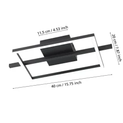 Eglo AMANDOLO Plafondarmaturen aluminium, staal zwart / Kunststof wit H: 65 mm Best