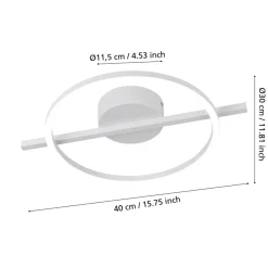Eglo AMANDOLO Plafondarmaturen aluminium, staal wit / Kunststof wit H: 65 mm New