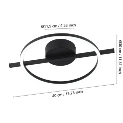Eglo AMANDOLO Plafondarmaturen aluminium, staal zwart / Kunststof wit H: 65 mm Sale