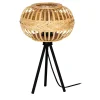 Eglo AMSFIELD 1 Tafellampen staal zwart / Hout natuur H: 410 mm | Ø 260 mm Best