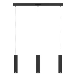 Eglo BALAMORTA-Z hanglamp staal zwart / Kunststof wit H: 1100 mm