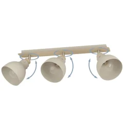 Eglo BALKSPOT/3 E27 ARRECIFE ZAND/HOUT Clearance