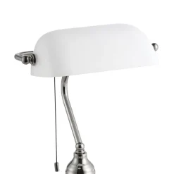 Eglo BANKER Tafellampen staal nikkel-nero / glas satijn wit H: 390 mm Discount