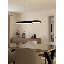 Eglo BARBANO-Z hanglamp staal zwart / textiel, kunststof zwart, wit H: 1100 mm New