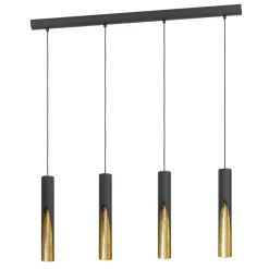 Eglo BARBOTTO hanglamp staal zwart, goud H: 1100 mm