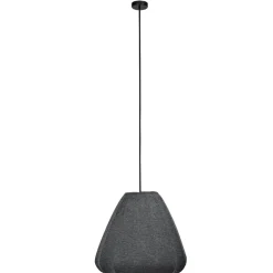 Eglo BARLASTON hanglamp staal zwart / textiel grijs H: 1100 mm | Ø 350 mm Sale