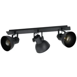 Eglo BARNSTAPLE 1 spot hout, staal zwart / staal zwart Best