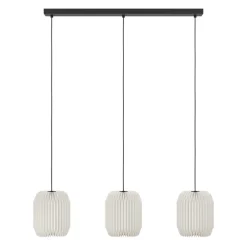 Eglo BELGRAVE hanglamp staal zwart / papier wit H: 1100 mm Hot