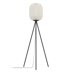 Eglo BELGRAVE Staande lampen staal zwart / papier wit H: 1415 mm | Ø 300 mm Best