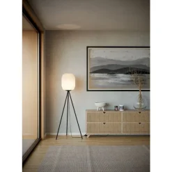 Eglo BELGRAVE Staande lampen staal zwart / papier wit H: 1415 mm | Ø 300 mm Best