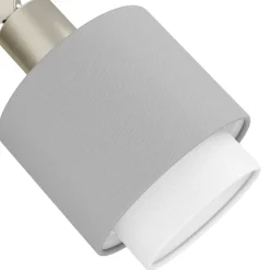 Eglo BELLIZZI spot staal nikkel-mat / textiel grijs, wit H: 110 mm | Ø 90 mm Best