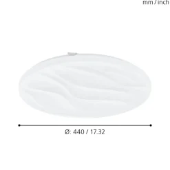 Eglo BENARIBA Wand-/plafondlamp staal wit / Kunststof wit H: 70 mm | Ø 440 mm Best