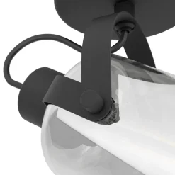 Eglo BERREGAS spot staal zwart, chroom / glas gestoomd zwart-transparant Ø 110 mm Online