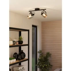 Eglo BERREGAS spot staal zwart, chroom / glas gestoomd zwart-transparant Best