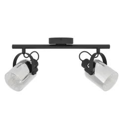 Eglo BERREGAS spot staal zwart, chroom / glas gestoomd zwart-transparant Best