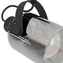 Eglo BERREGAS spot staal zwart, chroom / glas gestoomd zwart-transparant Discount