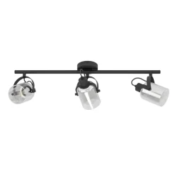 Eglo BERREGAS spot staal zwart, chroom / glas gestoomd zwart-transparant Discount