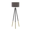 Eglo BIDFORD Staande lampen hout, staal bruin / textiel cappucino, goud H: 1540 mm | Ø 460 mm New