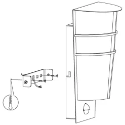Eglo BREGANZO 1 Wandlamp staal verzinkt antraciet / Kunststof wit H: 300 mm Discount
