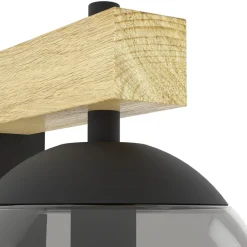 Eglo BUFALATA Wandlamp staal zwart, bruin / Kunststof zwart-transparant H: 290 mm New