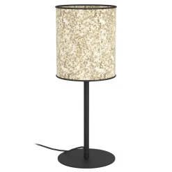 Eglo BUTTERBURN Tafellampen staal zwart / textiel met berkenbladeren beige, groen H: 475 mm | Ø 180 mm Discount