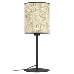 Eglo BUTTERBURN Tafellampen staal zwart / textiel met berkenbladeren beige, groen H: 475 mm | Ø 180 mm Discount