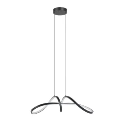 Eglo CALAROSSA-Z hanglamp aluminium, staal zwart / Kunststof wit H: 1100 mm Hot