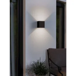 Eglo CALPINO 3 Wandlamp aluminium zwart / Glas helder H: 100 mm Sale