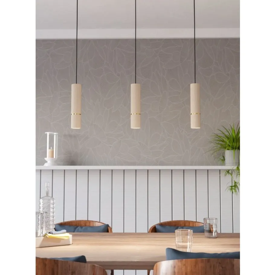 Eglo CAMINIA hanglamp staal zand, geborsteld messing H: 1100 mm Online