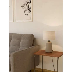 Eglo CAPALBIO Tafellampen Keramiek zandkleuren / textiel wit H: 410 mm | Ø 230 mm Outlet