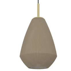 Eglo CAPRAROLA hanglamp staal geelkoper-geborsteld / glas satijn zand H: 1100 mm