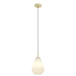 Eglo CAPRAROLA hanglamp staal geelkoper-geborsteld / glas satijn zand H: 1100 mm | Ø 200 mm Sale