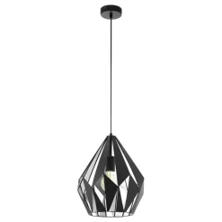 Eglo CARLTON 1 hanglamp staal zwart, zilver H: 1100 mm | Ø 310 mm New