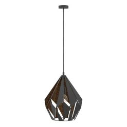 Eglo CARLTON 1 hanglamp staal zwart, koper H: 1500 mm | Ø 385 mm New