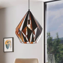 Eglo CARLTON 1 hanglamp staal zwart, koper H: 1500 mm | Ø 385 mm New