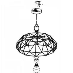 Eglo CARLTON 2 hanglamp staal zwart H: 1100 mm | Ø 455 mm Outlet
