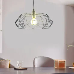 Eglo CARLTON 2 hanglamp staal zwart H: 1100 mm | Ø 455 mm Outlet