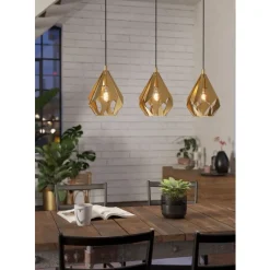 Eglo CARLTON hanglamp staal goudkleuren H: 1100 mm Online