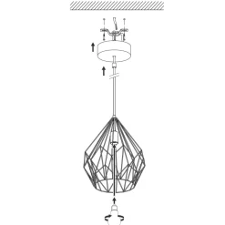 Eglo CARLTON hanglamp staal koperkleuren H: 1100 mm | Ø 310 mm