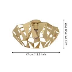 Eglo CARLTON Plafondarmaturen staal goudkleuren H: 235 mm | Ø 470 mm Hot