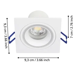 Eglo CAROSSO-Z inbouwarmatuur aluminium wit / Kunststof wit H: 25 mm Outlet