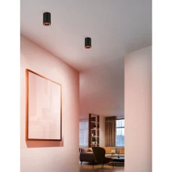 Eglo CAROSSO-Z opbouwarmatuur aluminium zwart / Kunststof wit H: 120 mm | Ø 80 mm Outlet