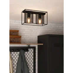 Eglo CATTERICK Plafondarmaturen staal zwart H: 190 mm Clearance