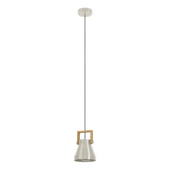 Eglo CAWTON hanglamp staal, hout staal, rustiek bruin H: 1100 mm | Ø 160 mm Outlet
